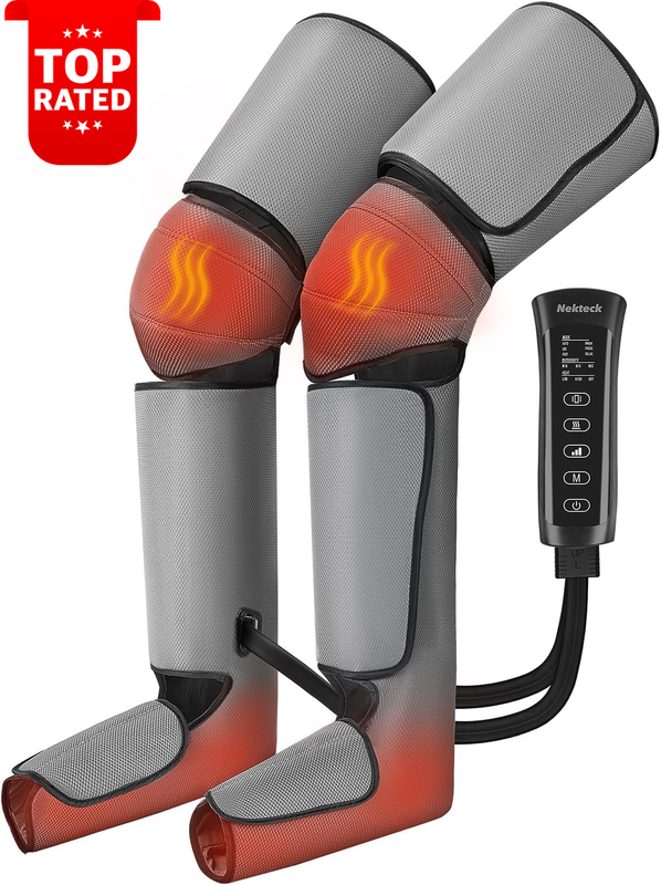 Leg Massager Air Compression Foot Calf Thigh with Heat Vibration Relief Therapy