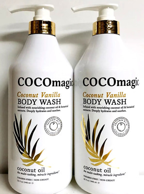 (2-Pk) COCOmagic COCONUT VANILLA Protein-Rich Botanical Soothing BODY WASH 32oz