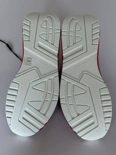 Pre-owned Bottega Veneta $850  Men's Black/red Leather Sneakers 9 Us (42 Euro) 565646