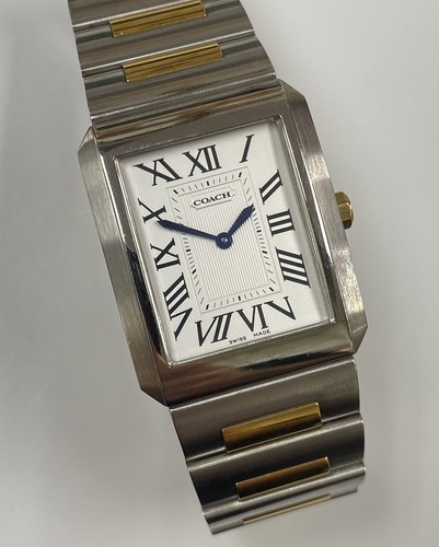 coach 腕時計【handmaderiro】 Coach Ruby Stainless Steel Watch 32mm Blue Leather Strap