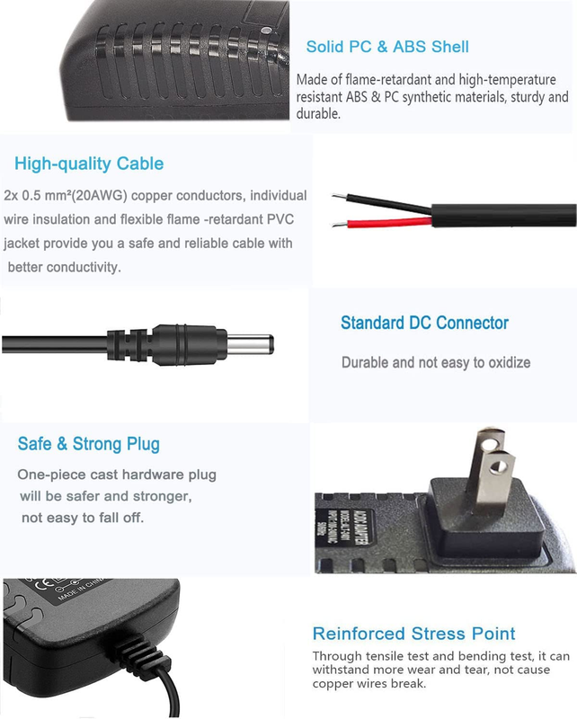 MTYTOT 24V 1A Power Supply 100-240V AC to DC 24Volts 1A 24W Converter Transforme
