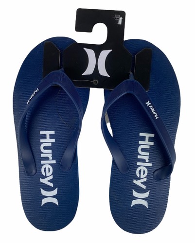

НОВИНКА Hurley One and Only Mens Flip Flop Sandals Thong Solid Dark Blue Navy White, Синий, Thong
