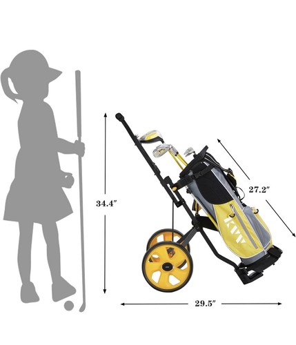 KVV 2-Wheel Junior Golf Cart for 3-10 Years Old Adjustable Upper Bracket OPENBOX