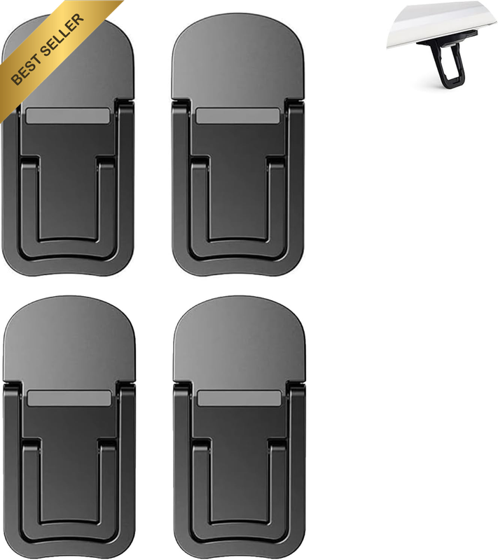 Black 4 Piece Zinc Alloy Foldable Laptop Stand Set, Portable Adjustable Angle Co