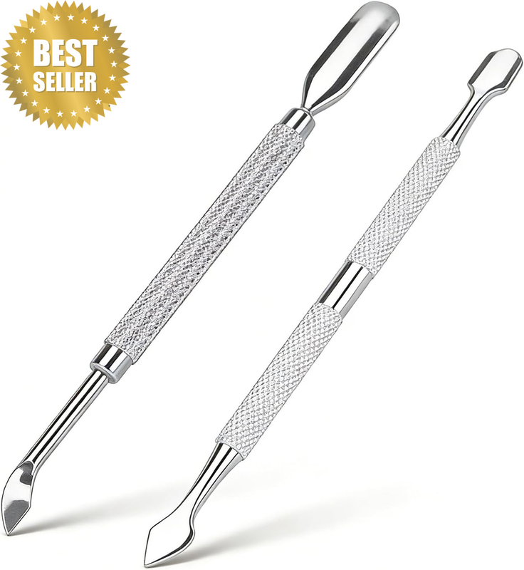 Cuticle Remover Cuticle Pusher Set of 2, Anti-Slip Cuticle Trimmer Stick with Un