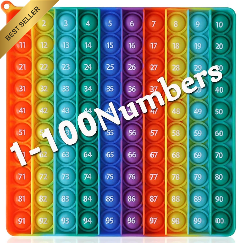 Numbers P0P with Numbers, Big Size P0Pp with Numbers Rainbow Square Fidgett Ttoy