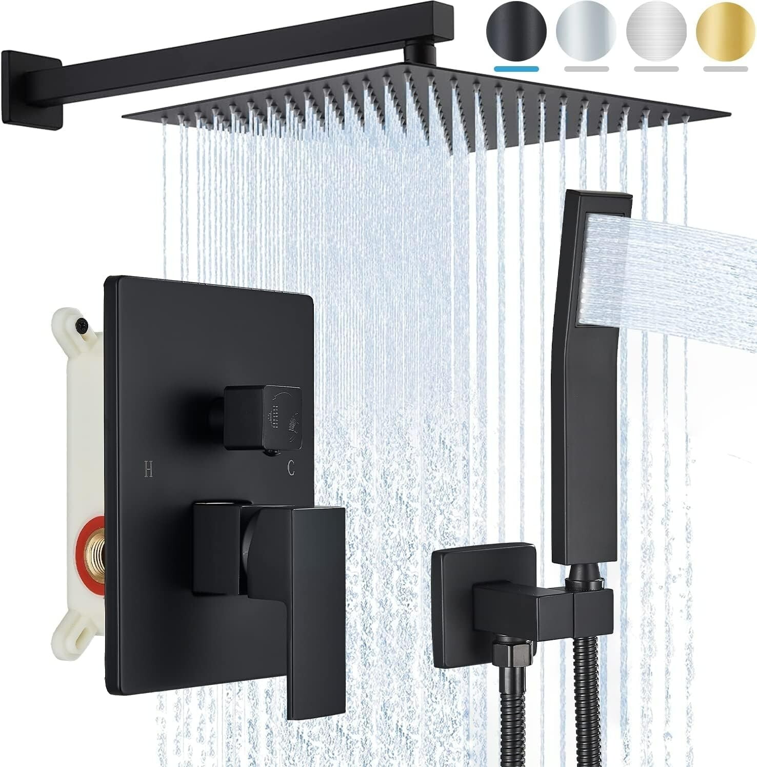 Ackwave Shower Faucet Matte Black Shower System with 8