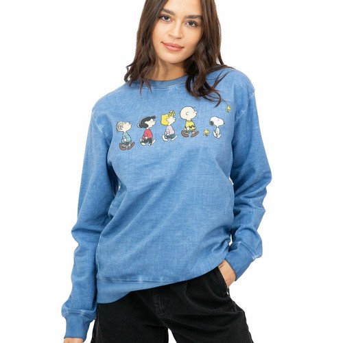 Official Peanuts Ladies Snoopy & Group Line Up Acid Washed