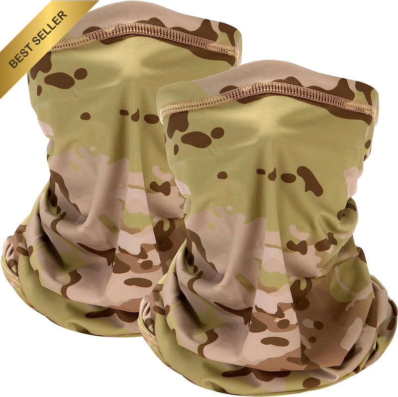 2 Pack Cooling UPF 50 Neck Gaiters Ice Silk Face Shield Scarf