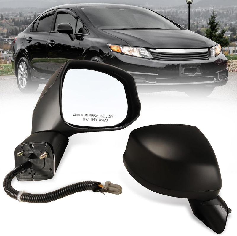 Right Passenger Side Mirror with Power Glass Non-Heat for 2012-2015 Honda Civic