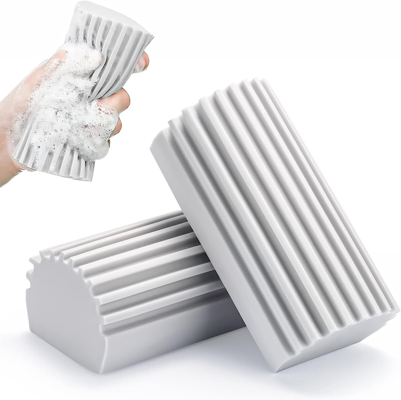 2-Pack Damp Clean Duster Sponge, Magic Cleaning Sponge Baseb