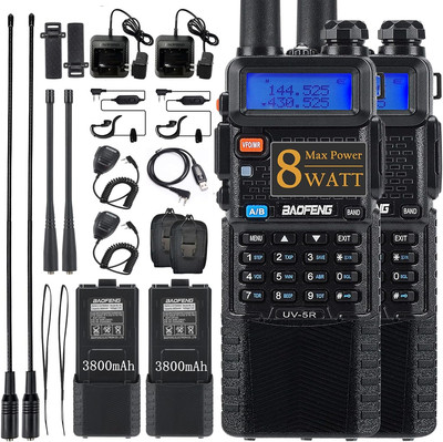 Long Range Walkie Talkie 100 Mile 2Way Radio Charge Headset Waterproof 2P RC+MIC
