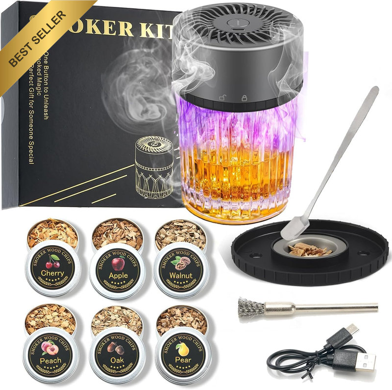 Valentines Day Gifts Fo-R Him, Electric Whiskey Smoker Kit, Rechargeable Cocktai
