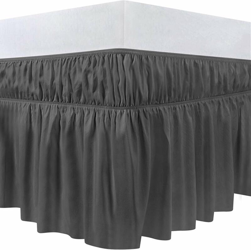 Elastic Bed Ruffle Skirt with 16 Inches Drop Utopia Bedding
