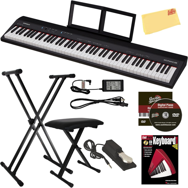 88-key Digital Piano Bundle With Adjustable Stand, Bench, Sustain Pedal