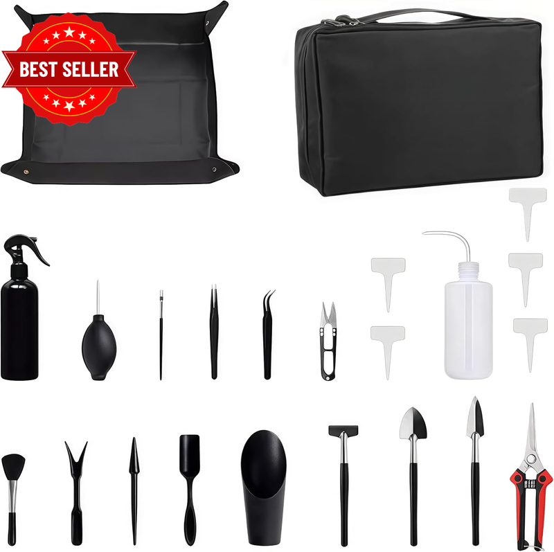 Succulent Tools Set with Storage Bag, 22 Pcs Mini Gardening Tools Kit for Plant