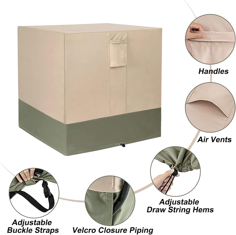 Air Conditioner Cover for Outside Central AC Units, Square AC Cover Fits Up to 3