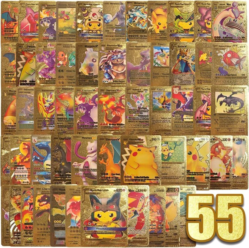 New 55PCS Pok Card Foil GOLD PACK CARDS TCG GX