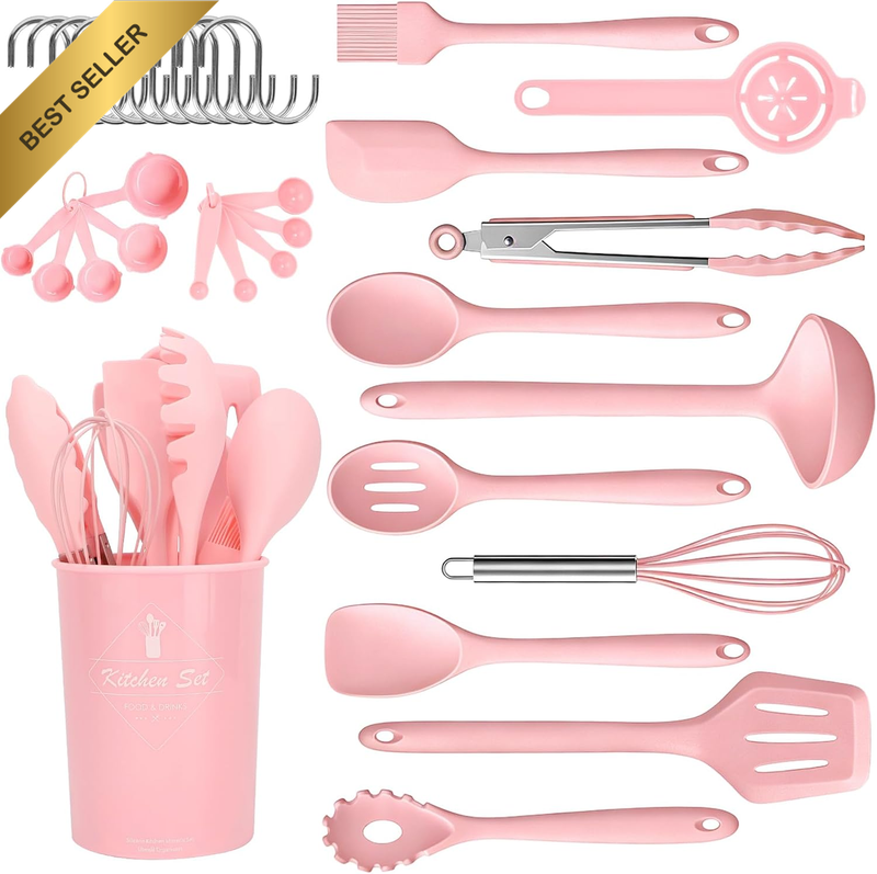 Cooking Utensils, 32 Pieces Silicone Kitchen Utensils Set, Non-Stick Utensil Set