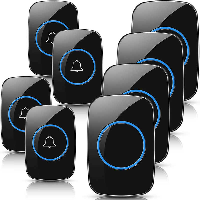 8 Pcs Waterproof Wireless Doorbell Kit 4 Pcs Home Doorbell with 4 Pcs Receivers