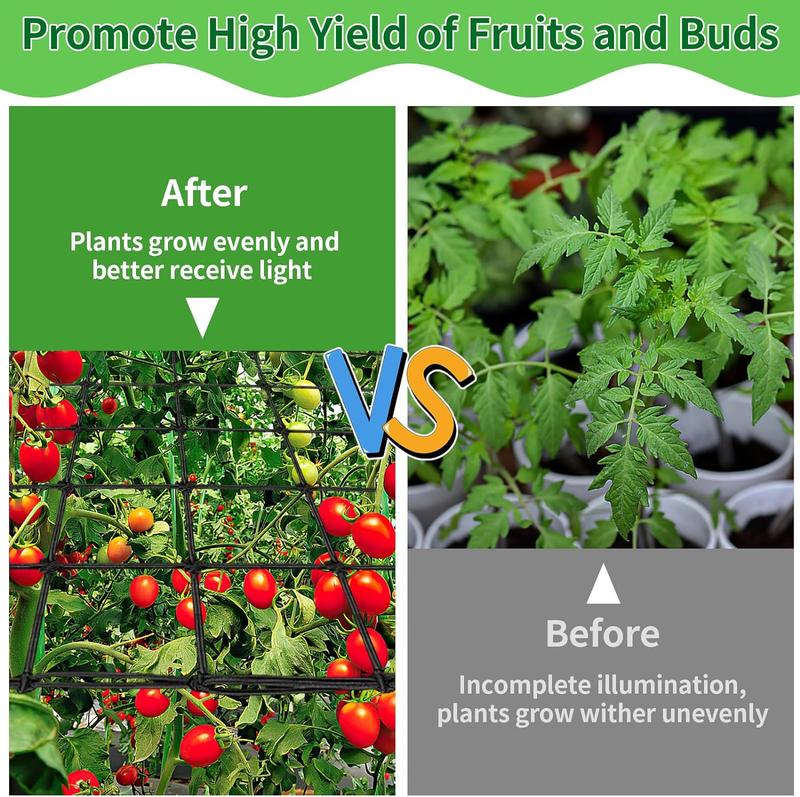 Trellis Netting, Scrog Net with 4 Hooks, 4X4 Trellis Net for Grow Tent, Heavy-Du