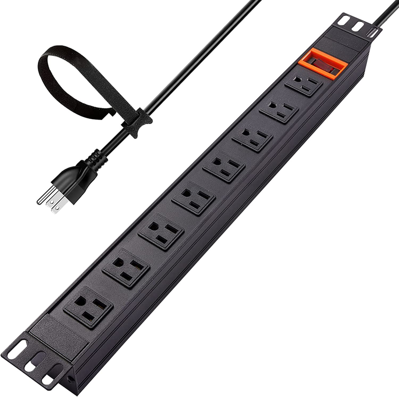 Rack Mount PDU, Power Strip Surge Protector 1U PDU Rackmount