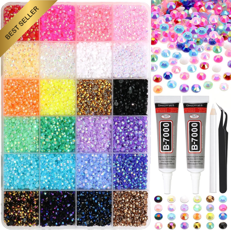 Resin Rhinestone for Bedazzling Colorful Flatback Crystals AB Color 3Mm Gems Kit
