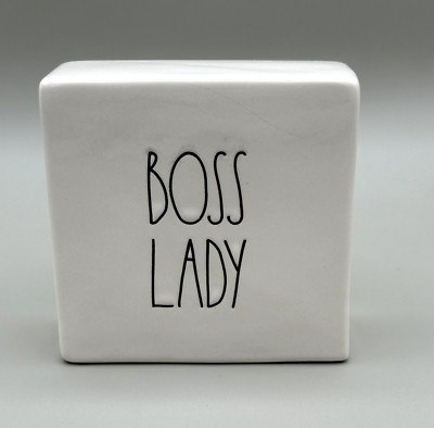 RAE DUNN Artisan Collection by Magenta BOSS LADY Ceramic Desk Decor Paperweight