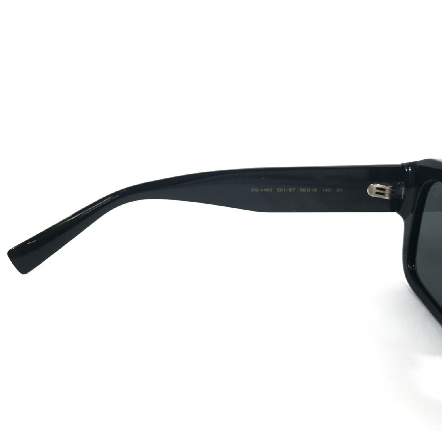 Pre-owned Dolce & Gabbana Sunglasses Dg4460 501/87 Black Rectangle Frames Dark Gray Lenses