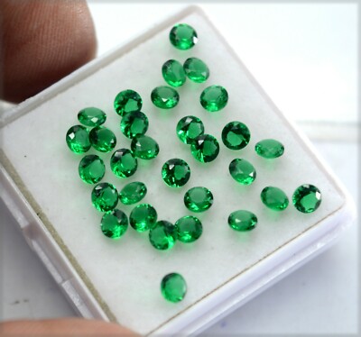 Certified Natural Emerald Calibrated 4x4 mm Round Cut Lot upto 100 pcs Gemstone