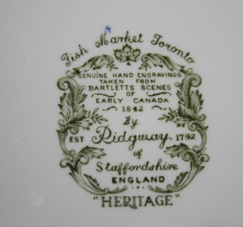 TORONTO FISH MARKET HERITAGE PLATE  RIDGEWAY  BARLETT'S SCENE EARLY CANADA1842