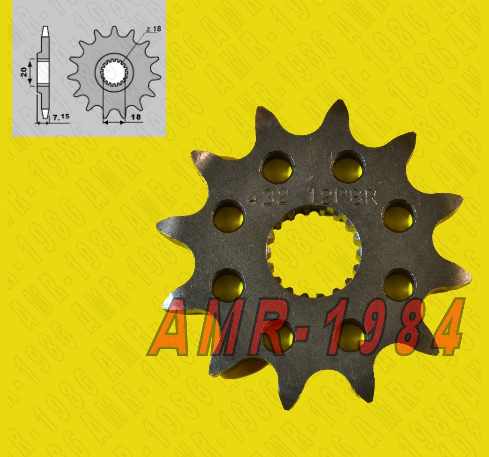 PIGNONE FORATO IN ACCIAIO DENTI  12 PER SUZUKI RM 125 PASSO #520  PBR 432