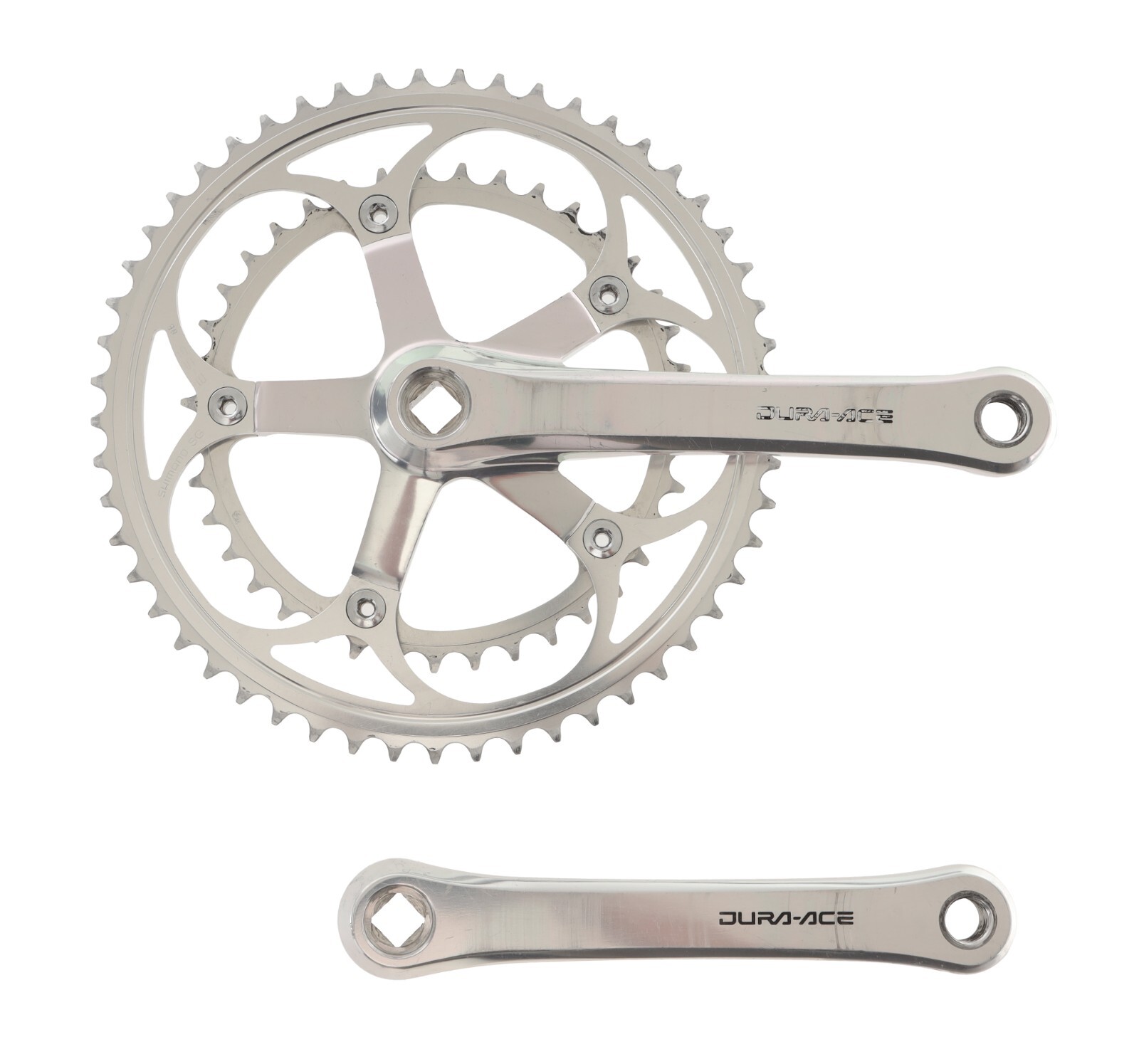 パーツ SHIMANO DURA-ACE FC-7402 170mm Vintage Shimano Dura Ace Crankset FC-7402 170 mm 130 BCD 53