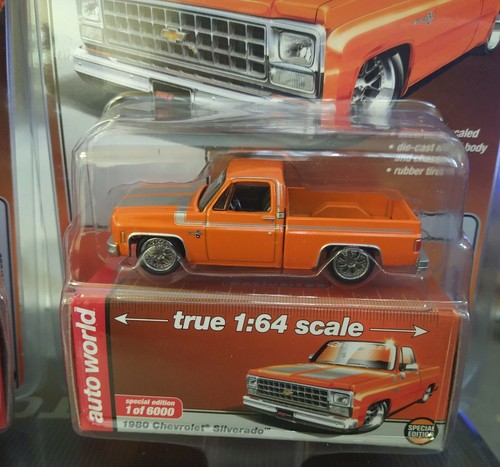 Auto World 1/64 SQUARE BODY 1980 Orange Chevrolet Silverado