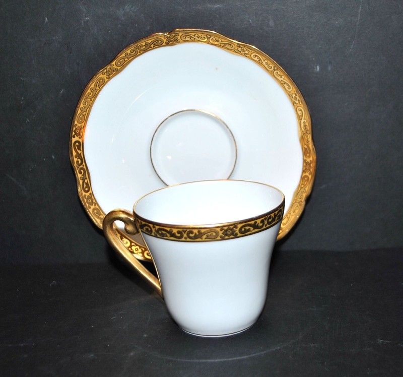 Limoges Chapus Tasse Ã  CafÃ© En Porcelaine Frise DorÃ©E