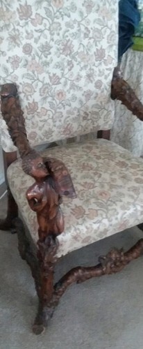 Italian Carved Throne Chair, Renaissance Revival, Cherub,