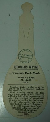 Antique 1904 Worlds Fair St Louis MO Amorilas Perfume Water Bookmark Die Cut