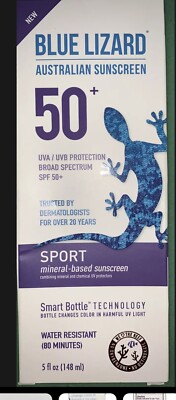 Blue Lizard Sport Mineral Based Sunscreen SPF 50+ 5 oz. Bottle BNIB EXP 3/26