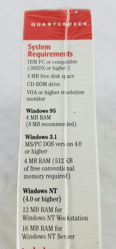 QUARTERDECK ZIP IT Windows 98 File Compression Value Bundle SEALED Vintage