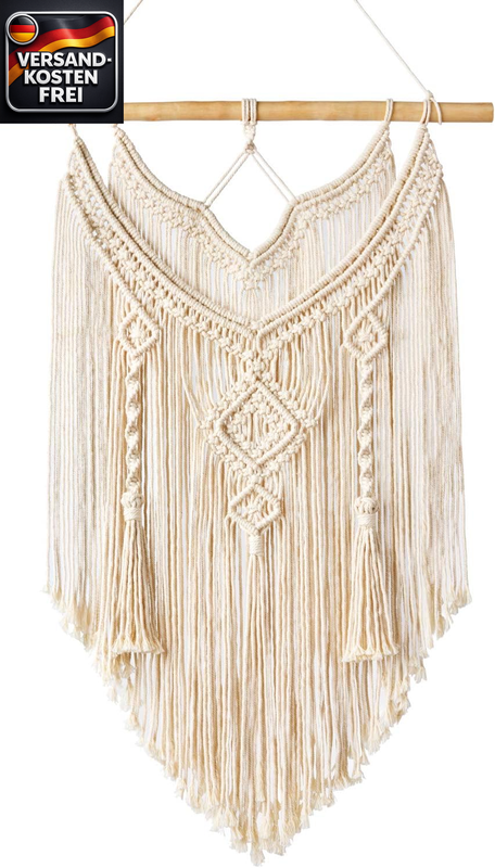 Makramee Wandbehang Boho Deko Treibholz Wandteppich Gewebte Wanddeko Indie Room Schlafzimmer Balkon 1 Stück
