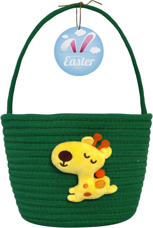Easter Basket, Easter Baskets for Kids, Baby Easter Basket with Handle, Empty Bu