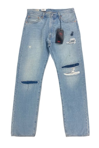 

НОВЫЕ мужские джинсовые джинсы Levis Strauss 551Z Authentic Straight Medium Blue Patch, Синий