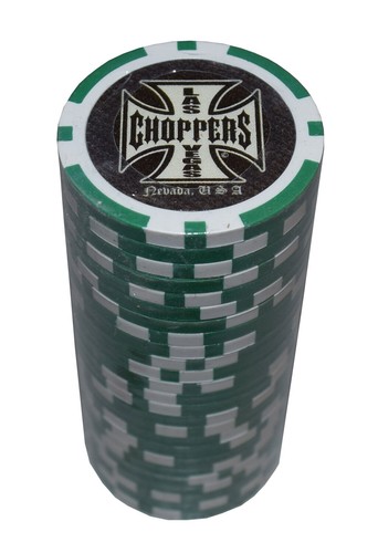 1000 Poker Green Chips Las Vegas Choppers Clay Composite 11.5 gr GREAT DEAL *