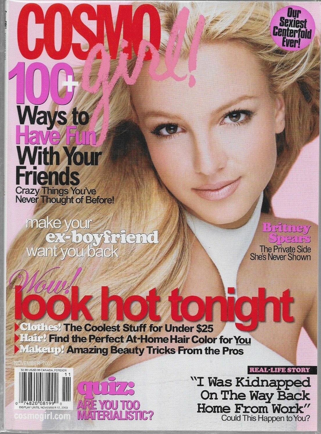 BRITNEY SPEARS - CosmoGirl Magazine Nov 2003 - BRAND NEW