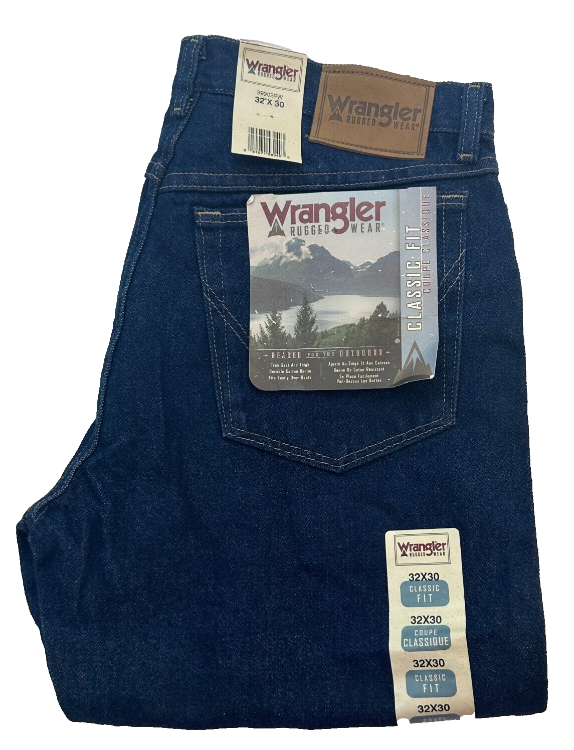 Мужские джинсы Wrangler Rugged Wear классического покроя с прямыми штанинами, Размер W32 L30, синие, Новые