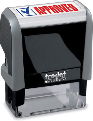 Approved Trodat Printy 4912 Self-Inking Two Color Stock Message Stamp