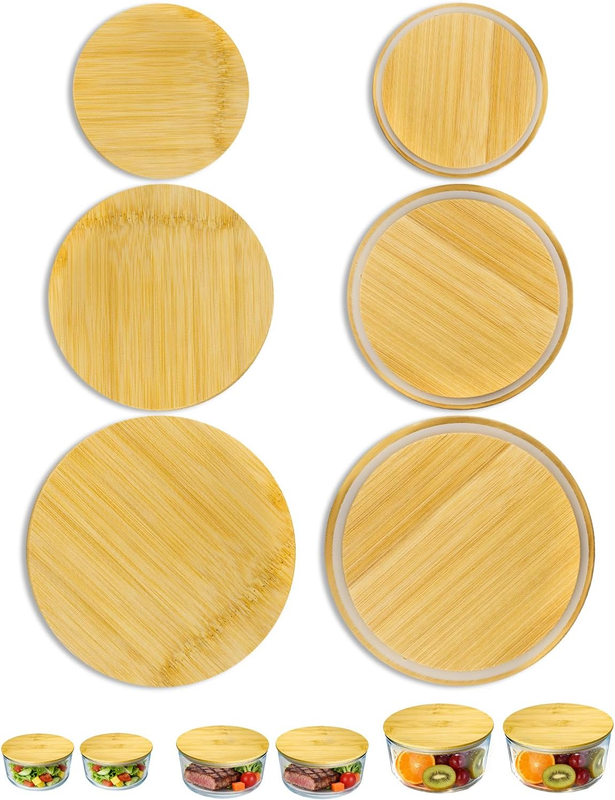 Replacement Wooden Lids for Pyrex, Anchor Hocking Glass Containers 7200 * 2 7201