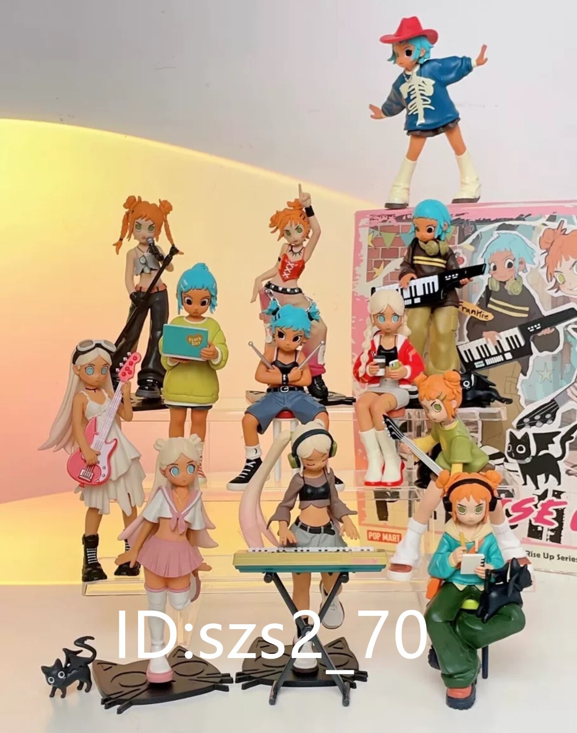 12pcs Authentic POP MART Peach Riot Rise Up Series Mini
