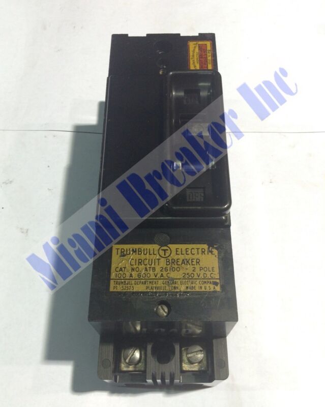 ATB26100 / TF126100 Trumbull Electric GE Circuit Breaker 2 Pole 100 Amp 600V