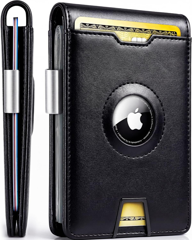 AirTag Wallet Men Bifold Money Clip RFID Blocking Slim Card Holder 10 Cards